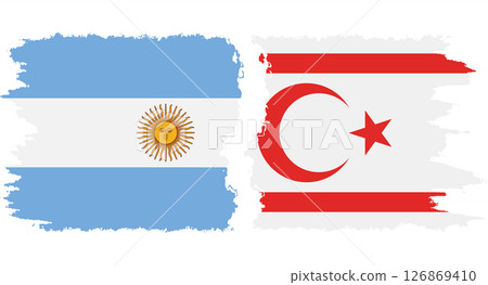 Turkish Republic of Northern Cyprus and Argentina grunge flags conne Turkish Republic of Northern Cyprus and Argentina grunge flags conne 126869410