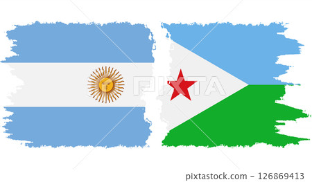 Djibouti and Argentina grunge flags connection vector Djibouti and Argentina grunge flags connection vector 126869413