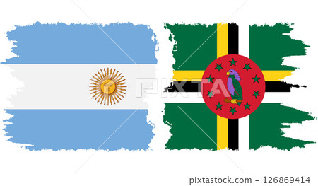 Dominica and Argentina grunge flags connection vector Dominica and Argentina grunge flags connection vector 126869414