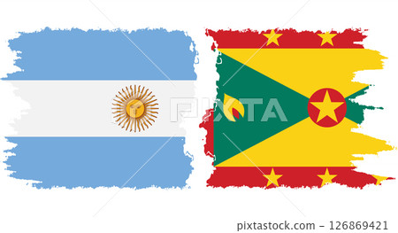 Grenada and Argentina grunge flags connection vector Grenada and Argentina grunge flags connection vector 126869421