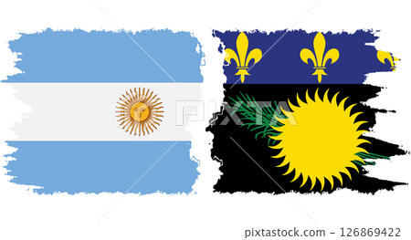 Guadeloupe and Argentina grunge flags connection vector Guadeloupe and Argentina grunge flags connection vector 126869422