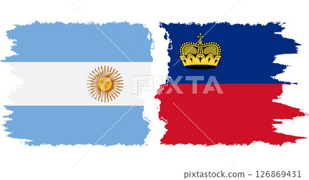 Liechtenstein and Argentina grunge flags connection vector Liechtenstein and Argentina grunge flags connection vector 126869431