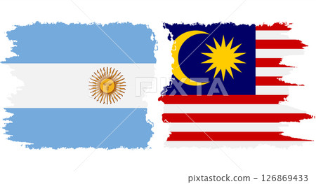 Malaysia and Argentina grunge flags connection vector 126869433