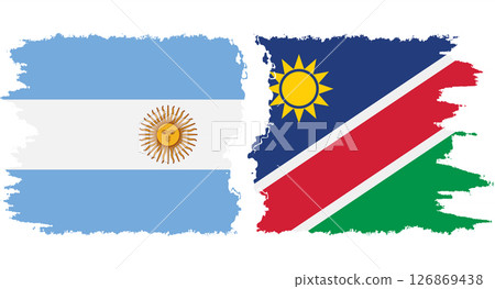 Namibia and Argentina grunge flags connection vector 126869438