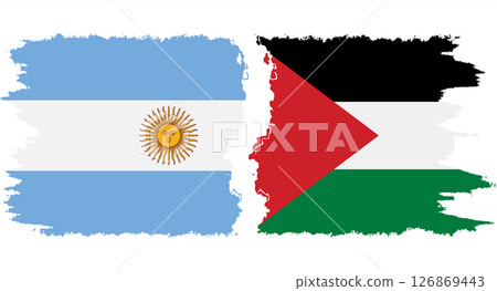 Palestine and Argentina grunge flags connection vector 126869443