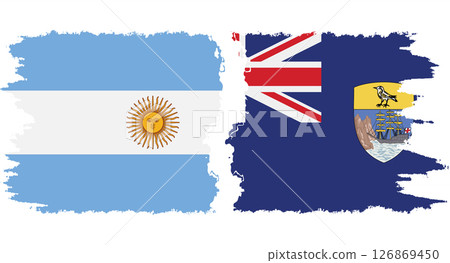 Saint Helena and Argentina grunge flags connection vector 126869450