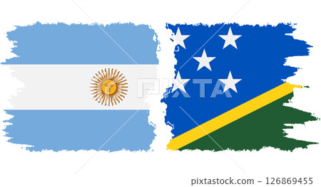 Solomon Islands and Argentina grunge flags connection vector Solomon Islands and Argentina grunge flags connection vector 126869455
