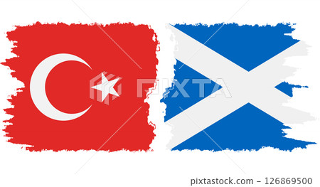 Scotland and Turkey grunge flags connection vector Scotland and Turkey grunge flags connection vector 126869500