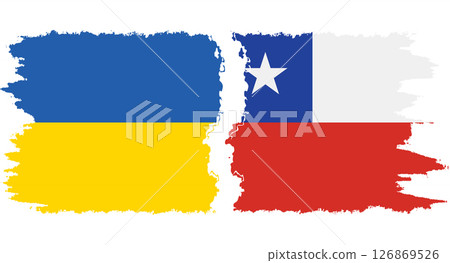 Chile and Ukraine grunge flags connection vector Chile and Ukraine grunge flags connection vector 126869526