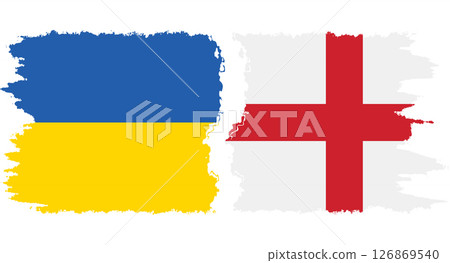 England and Ukraine grunge flags connection vector England and Ukraine grunge flags connection vector 126869540