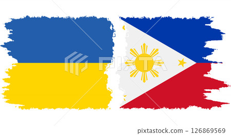 Philippines and Ukraine grunge flags connection vector 126869569