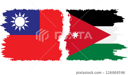Jordan and Taiwan grunge flags connection vector Jordan and Taiwan grunge flags connection vector 126869596