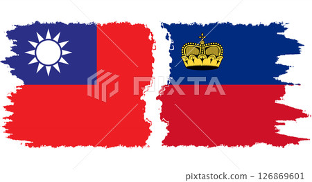 Liechtenstein and Taiwan grunge flags connection vector Liechtenstein and Taiwan grunge flags connection vector 126869601