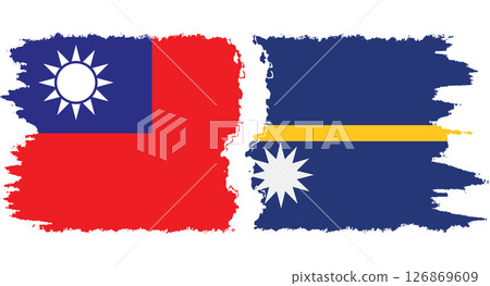 Nauru and Taiwan grunge flags connection vector Nauru and Taiwan grunge flags connection vector 126869609