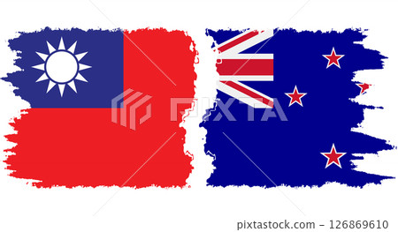 New Zealand and Taiwan grunge flags connection vector New Zealand and Taiwan grunge flags connection vector 126869610