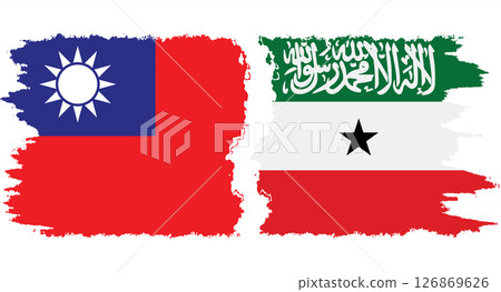 Somaliland and Taiwan grunge flags connection vector Somaliland and Taiwan grunge flags connection vector 126869626
