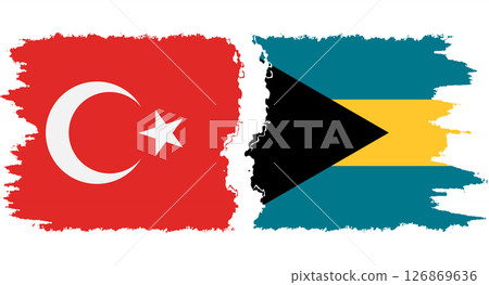 Bahamas and Turkey grunge flags connection vector 126869636