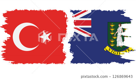 British Virgin Islands and Turkey grunge flags connection vector British Virgin Islands and Turkey grunge flags connection vector 126869643