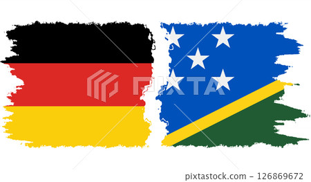Solomon Islands and Germany grunge flags connection vector Solomon Islands and Germany grunge flags connection vector 126869672