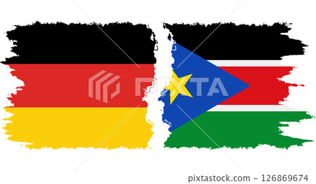 South Sudan and Germany grunge flags connection vector South Sudan and Germany grunge flags connection vector 126869674