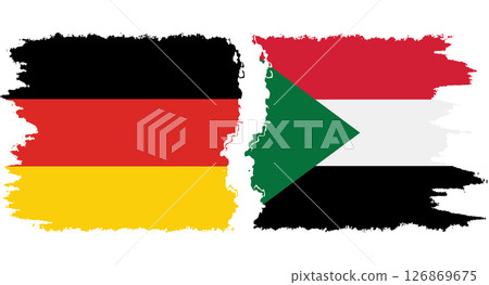 Sudan and Germany grunge flags connection vector 126869675