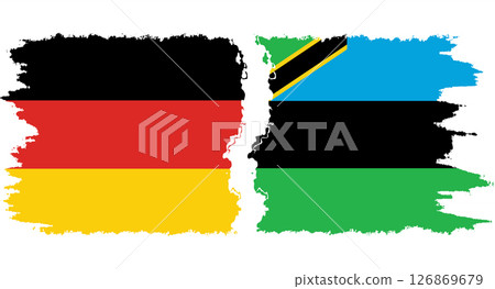 Zanzibar and Germany grunge flags connection vector Zanzibar and Germany grunge flags connection vector 126869679