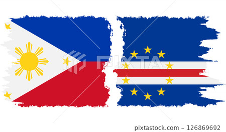 Cape Verde and Philippines grunge flags connection vector 126869692