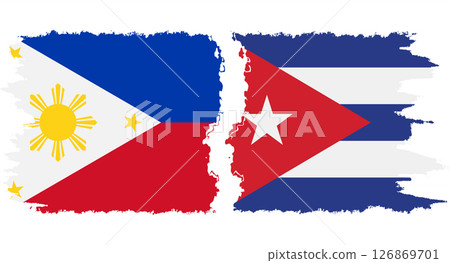 Cuba and Philippines grunge flags connection vector Cuba and Philippines grunge flags connection vector 126869701