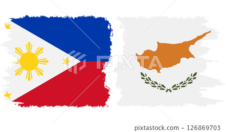 Cyprus and Philippines grunge flags connection vector 126869703