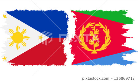 Eritrea and Philippines grunge flags connection vector Eritrea and Philippines grunge flags connection vector 126869712