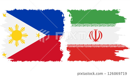 Iran and Philippines grunge flags connection vector Iran and Philippines grunge flags connection vector 126869719