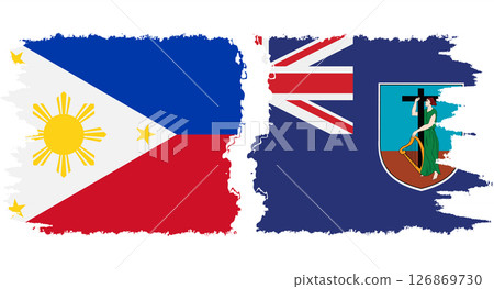 Montserrat and Philippines grunge flags connection vector Montserrat and Philippines grunge flags connection vector 126869730