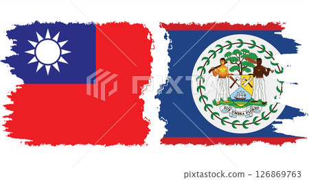 Belize and Taiwan grunge flags connection vector Belize and Taiwan grunge flags connection vector 126869763