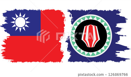 Bougainville and Taiwan grunge flags connection vector Bougainville and Taiwan grunge flags connection vector 126869766