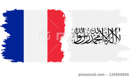 Afghanistan and France grunge flags connection vector Afghanistan and France grunge flags connection vector 126869808