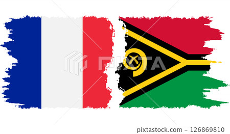 Vanuatu and France grunge flags connection vector Vanuatu and France grunge flags connection vector 126869810