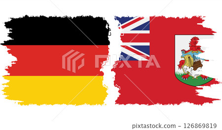 Bermuda and Germany grunge flags connection vector 126869819