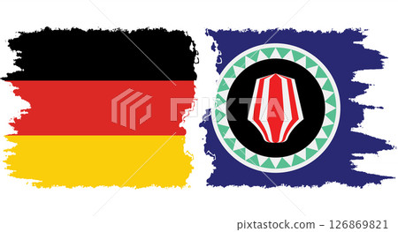 Bougainville and Germany grunge flags connection vector 126869821