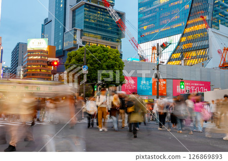 Shibuya Scramble Crossing - Night view 126869893