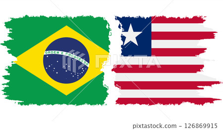 Liberia and Brazil grunge flags connection vector Liberia and Brazil grunge flags connection vector 126869915