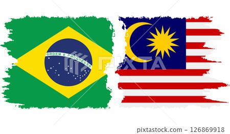 Malaysia and Brazil grunge flags connection vector 126869918