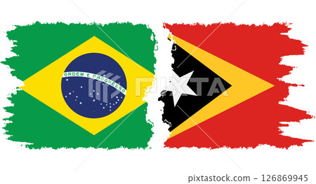 Timor-Leste - East Timor and Brazil grunge flags connection vecto Timor-Leste - East Timor and Brazil grunge flags connection vecto 126869945
