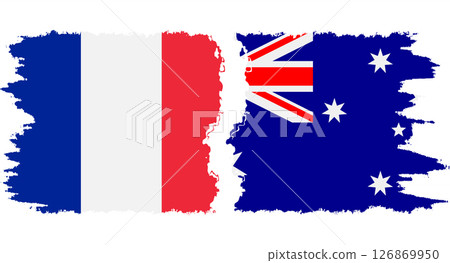 Australia and France grunge flags connection vector Australia and France grunge flags connection vector 126869950