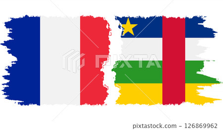 Central African Republic and France grunge flags connection vecto Central African Republic and France grunge flags connection vecto 126869962