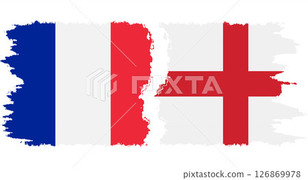 England and France grunge flags connection vector 126869978