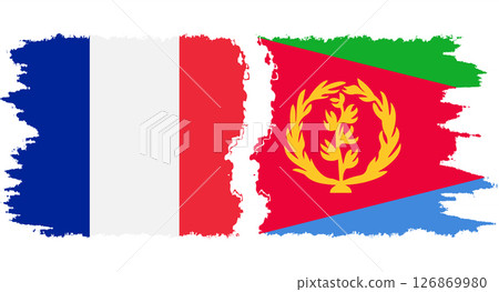 Eritrea and France grunge flags connection vector 126869980