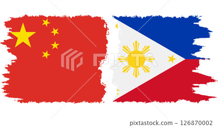 Philippines and China grunge flags connection vector Philippines and China grunge flags connection vector 126870002