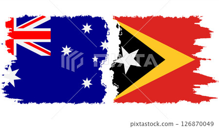 Timor-Leste - East Timor and Australia grunge flags connection vector 126870049