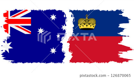 Liechtenstein and Australia grunge flags connection vector Liechtenstein and Australia grunge flags connection vector 126870065