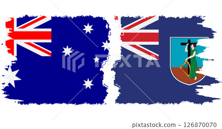 Montserrat and Australia grunge flags connection vector 126870070